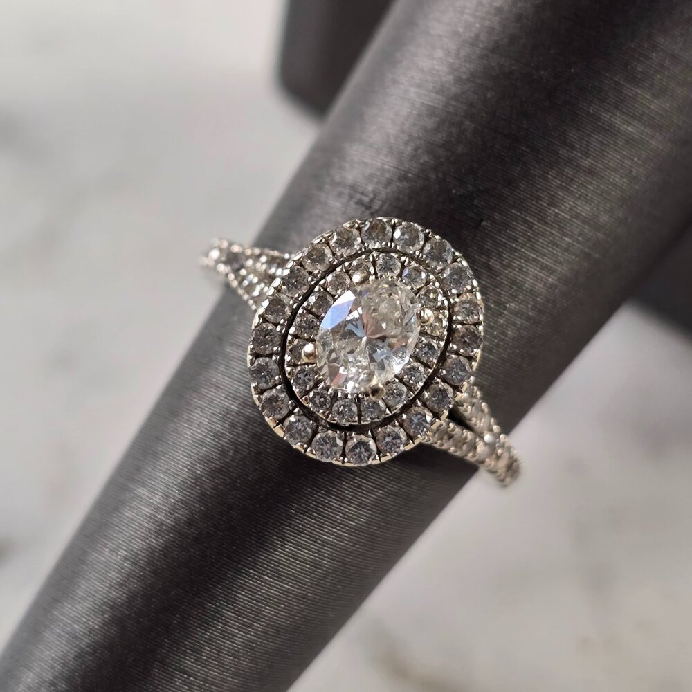 Womens Vintage Estate 14k White Gold Neil Lane Diamond Ring 4.5g #E4797